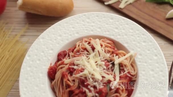 意大利面条番茄和成分视频