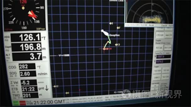 潜艇水下在太平洋中的控制面板视频