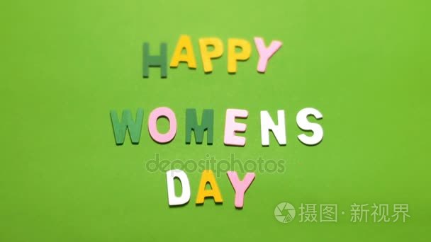 快乐妇女节上绿色屏幕背景视频