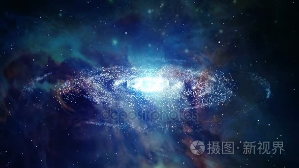 空间的星系在运动图形缩放视频