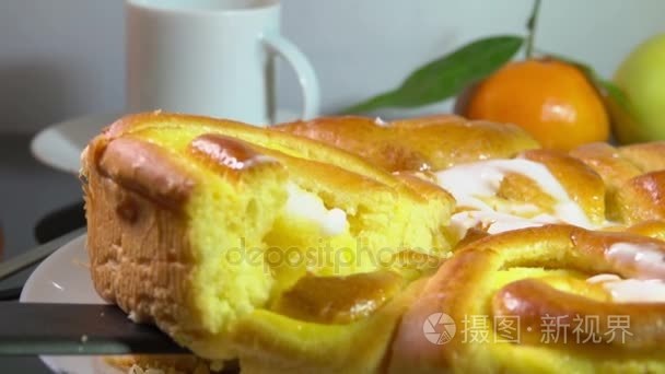 香烤馒头法国奶油一起吃早餐视频