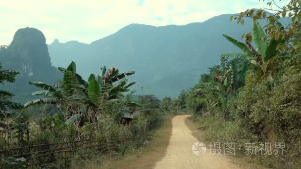 在老挝美丽的山景观视频