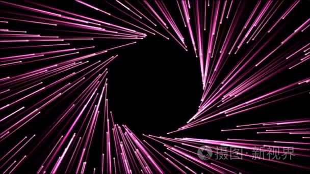 圆圈形成粒子束动画-粉红色