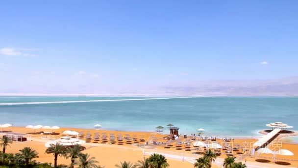死海约旦山背景景观视频