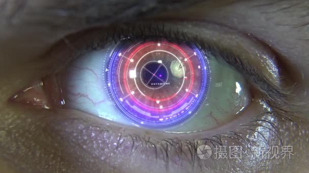 动画的全息图的眼睛短视频