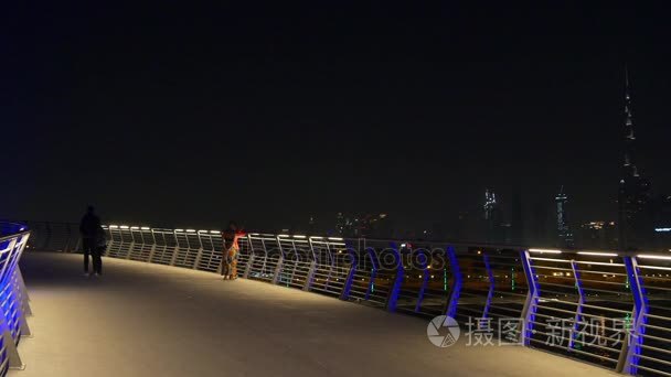 著名的迪拜运河桥视频