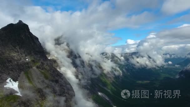 航拍画面美丽的大自然挪威视频