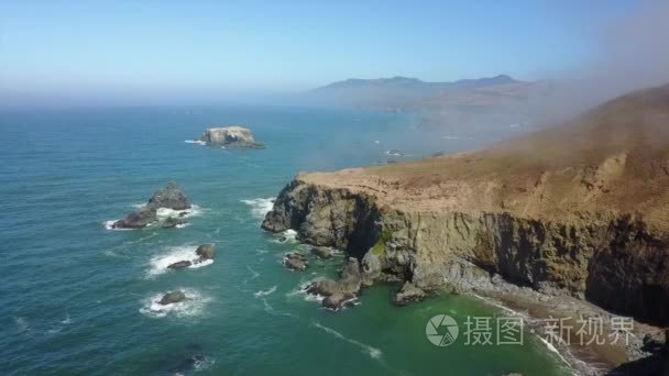 北加州海岸的航拍镜头视频