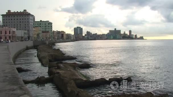 哈瓦那滨海大道大道海滨视图视频