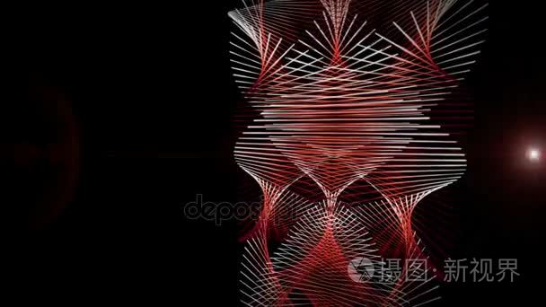 未来视频动画与粒子条纹对象和闪烁的光，在慢动作，4096 × 2304 循环 4 k