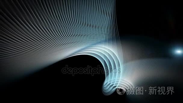 未来视频动画与粒子条纹对象和闪烁的光，在慢动作，4096  2304 循环 4 k