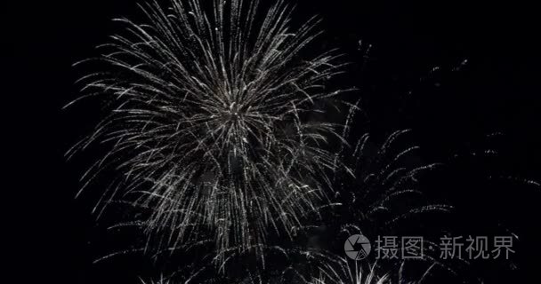 炫彩烟花在夜空中视频