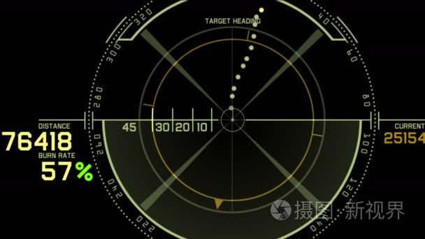 4 k 雷达 Gps 信号科技屏幕显示 科学科幻数据计算机导航