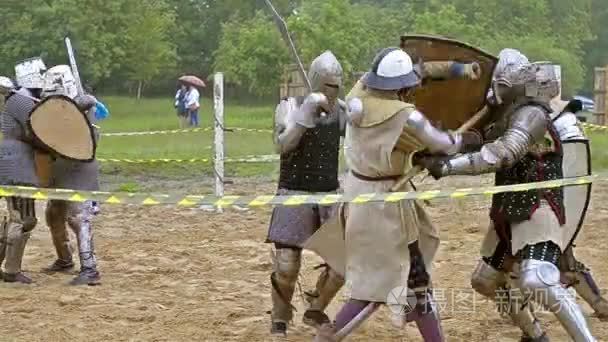 马术比赛在中世纪文化节视频
