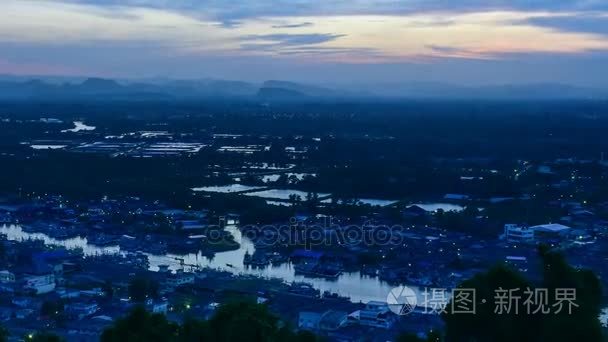 泰国春蓬河口观日落视频