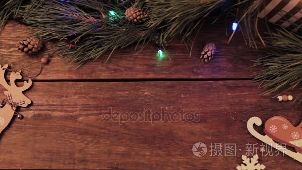 节日圣诞节木制背景视频