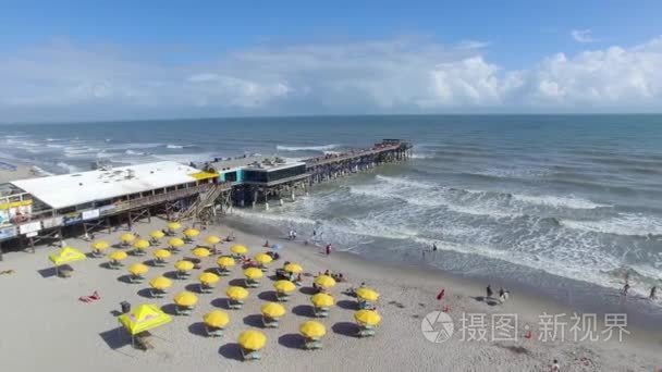 可可海滩码头航拍视频视频