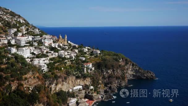 意大利阿马尔菲沿岸的海和城市视频