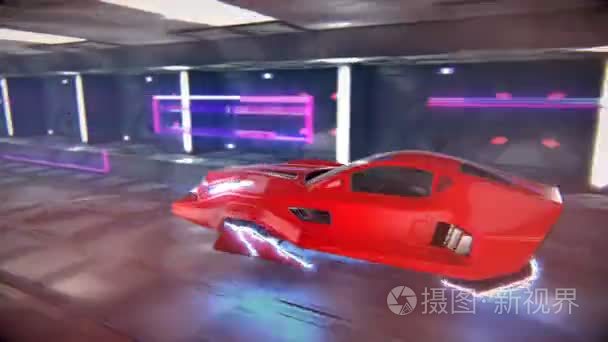 未来汽车穿过隧道视频