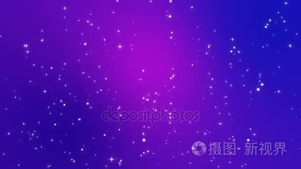 紫色背景与下降的轻粒子