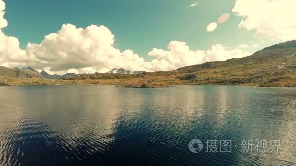 高山湖风光全景性质鸟瞰图视频