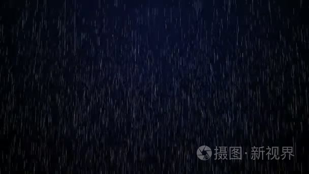 实时在黑色的下降雨滴画面动画视频