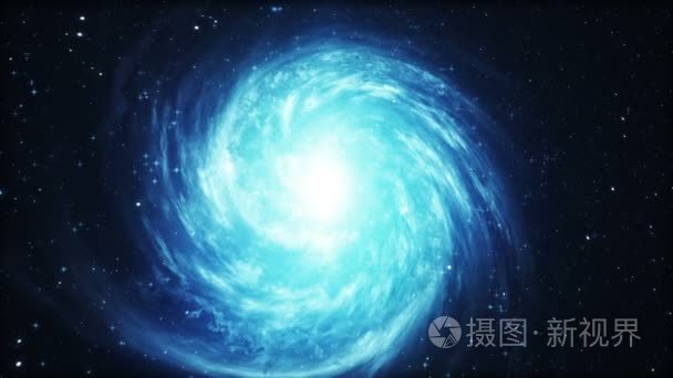 外太空中的恒星旋转螺旋星系视频