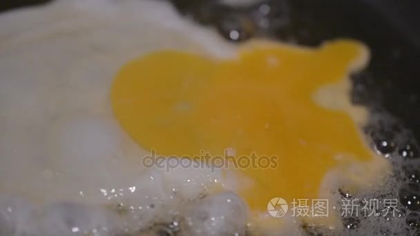 煎蛋煎锅微距高清素材慢动作视频