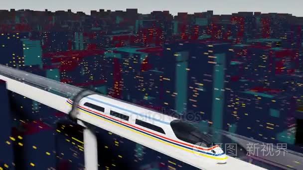 高速客运列车在玻璃隧道中移动视频