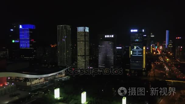 中国夜景照亮深圳城市风貌视频