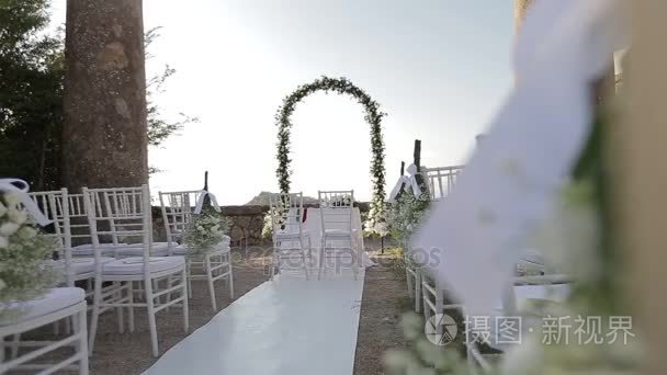 美丽的复古装饰婚礼仪式视频