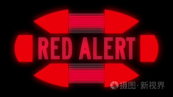 科幻红色警报循环动画屏幕视频