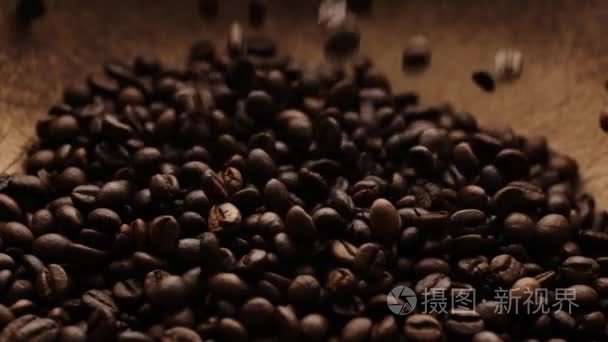 咖啡豆慢动作拍视频