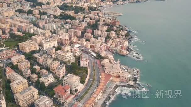 热那亚市鸟瞰图视频