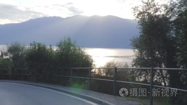 意大利北部风景如画的湖畔风光视频