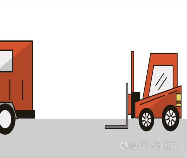 卡车和叉车送货服务视频