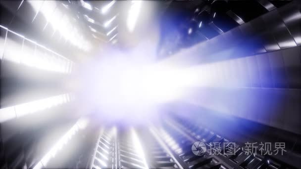 在宇宙飞船隧道中产生的计算机视频