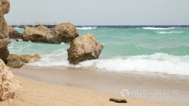 海滩上的海水或海洋视频