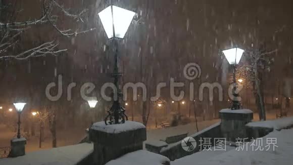 暴风雪中的灯