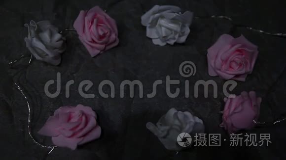 花卉花环羊皮纸背景高清镜头视频