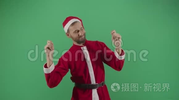 成人圣诞老人庆祝圣诞节视频