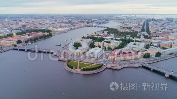 飞越美丽的圣彼得堡俄罗斯上空视频