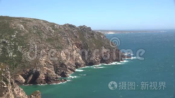 海洋或海洋和沿海悬崖视频