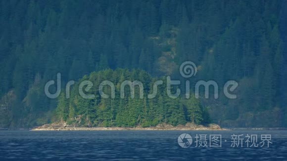 森林岛在湖上视频