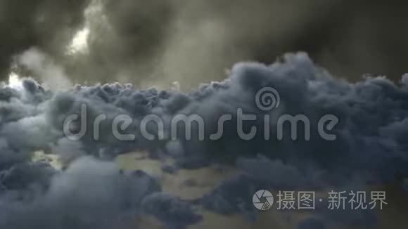天空中的雷和云视频