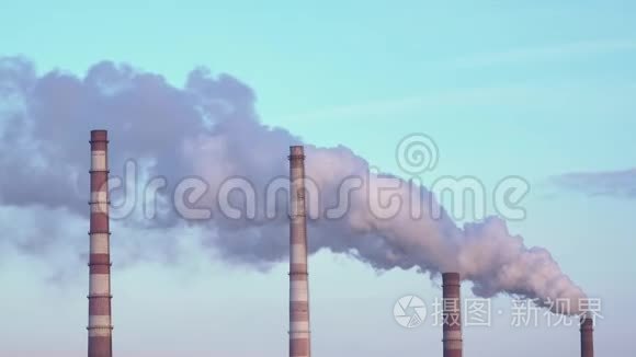日落时分污染工厂视频
