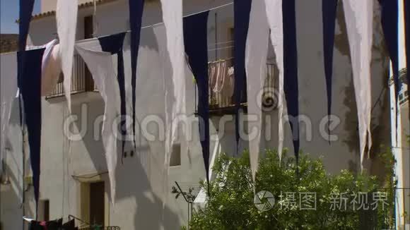西班牙伊比萨岛白色西班牙建筑视频