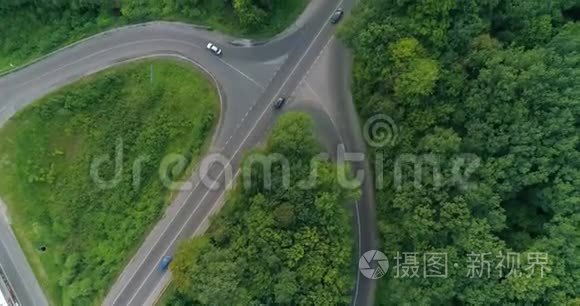 道路车辆鸟瞰图视频