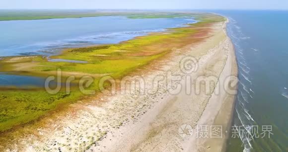 多瑙河三角洲萨卡林半岛鸟瞰图视频