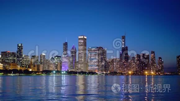 美妙的芝加哥天空之夜视频